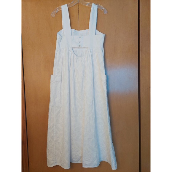 NEW!  Madewell Cutout-Back Empire Midi Dress Cotton Eyelet White Size 2 $158 - Picture 5 of 15